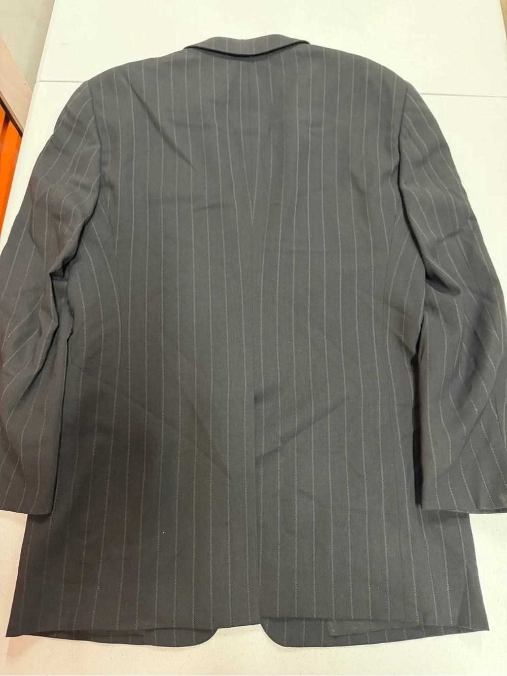 Armani Collezioni 46R Wool Pinstripe Blazer Gray Made Italy Mens Suit Jacket